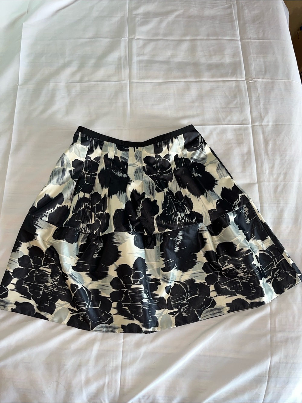The Limited‎ Black and White Floral Pleated A Line Skirt 8